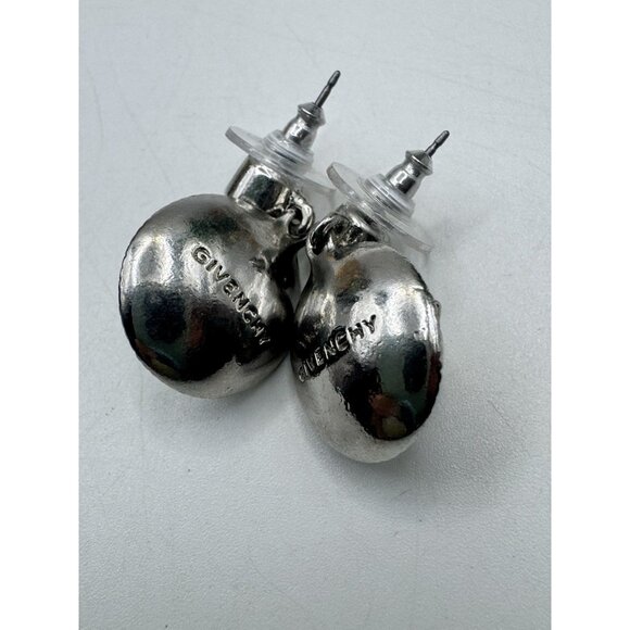 Stunning Givenchy Faux Pearl And Crystals  Silver Tone Bracelet And Earrings Set - Picture 10 of 15